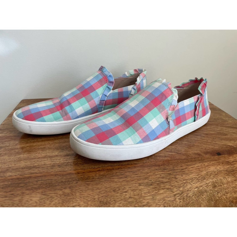 KATE SPADE Pastel Gingham Lilly Slip-On Loafer Sneaker Plaid Size 9